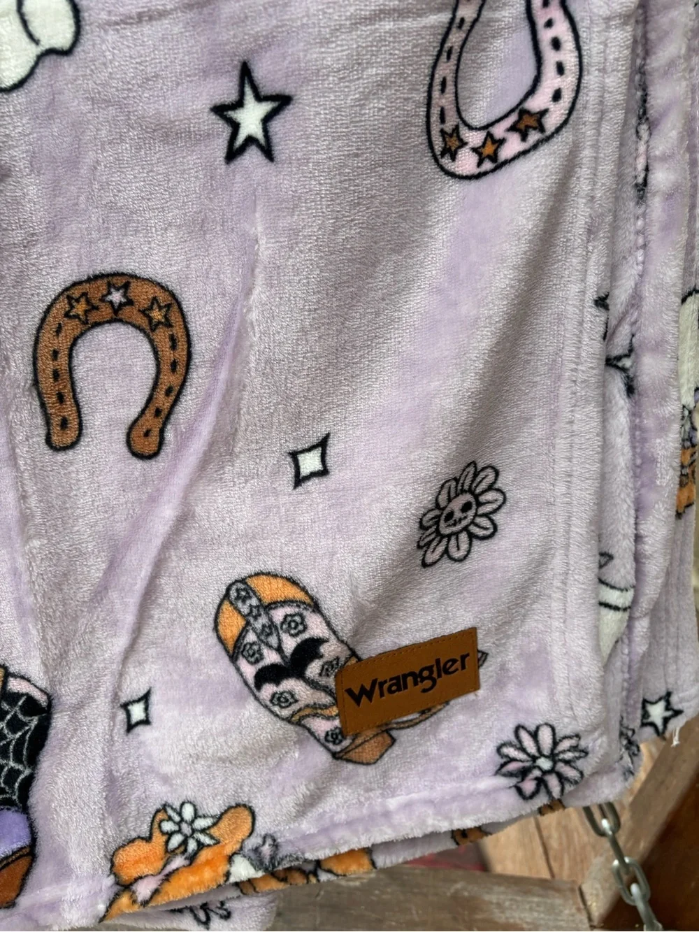 New Wrangler Halloween Western Ghost Plush Throw Blanket